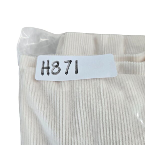 Maeve Colette Pants Size 30 Cream White Corduroy High Waisted Crop Wide Leg Crop - Picture 12 of 12